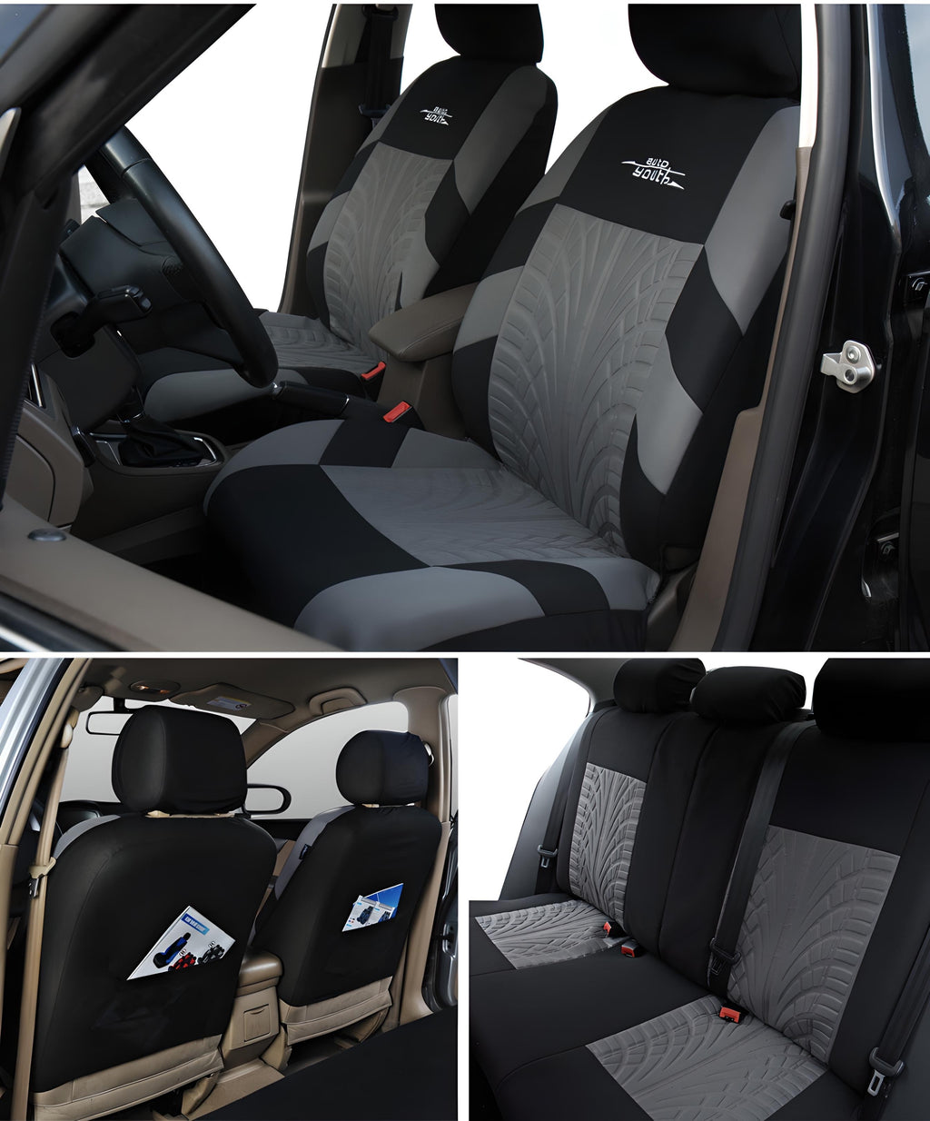 Embroidery Car Seat Covers Set Universal Fit - COOLCrown Store