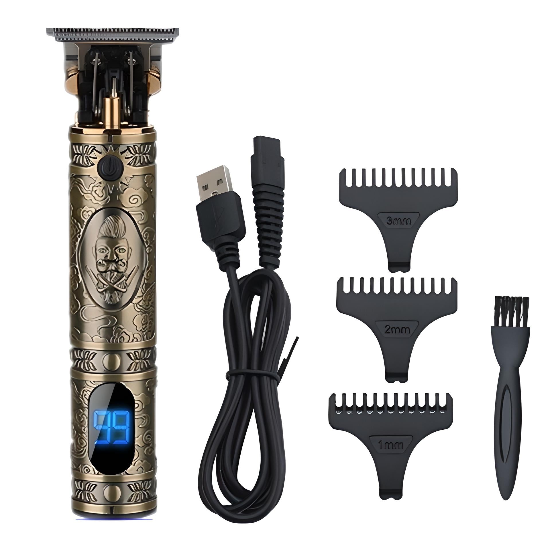 USB Rechargeable Hair & Beard Trimmer – Ceramic Blade Clipper for Men - COOLCrown Store
