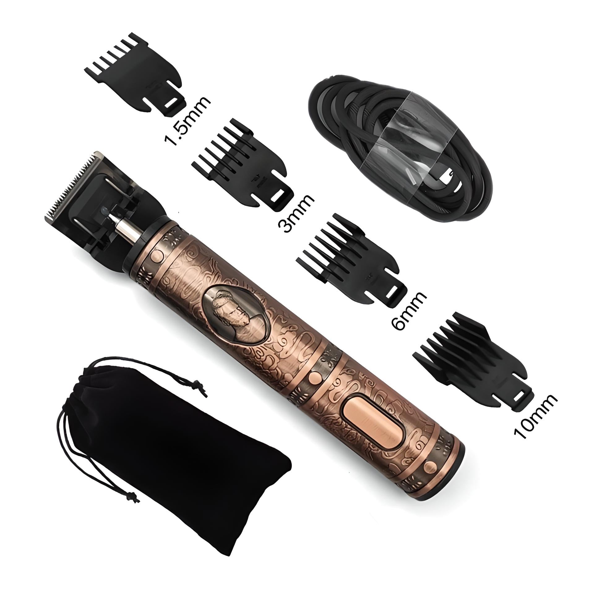 USB Rechargeable Hair & Beard Trimmer – Ceramic Blade Clipper for Men - COOLCrown Store