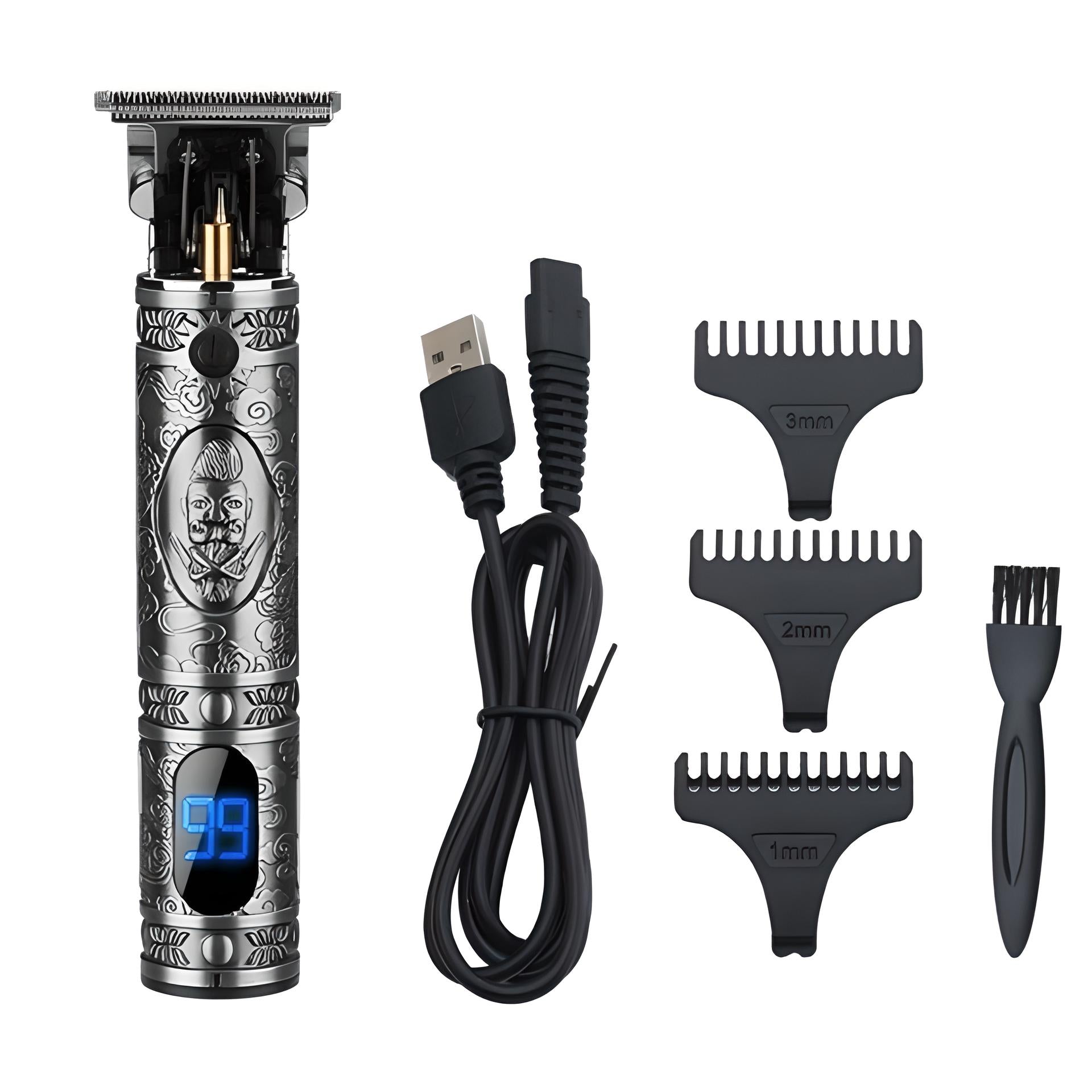 USB Rechargeable Hair & Beard Trimmer – Ceramic Blade Clipper for Men - COOLCrown Store