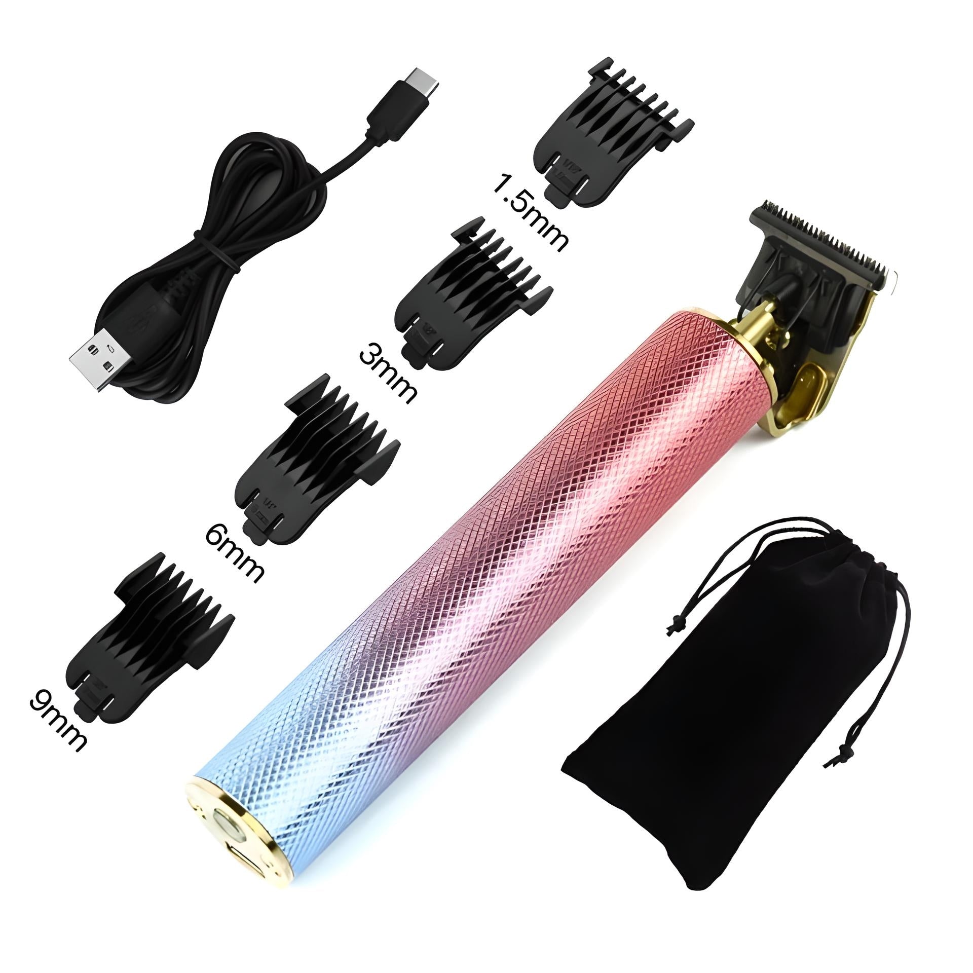 USB Rechargeable Hair & Beard Trimmer – Ceramic Blade Clipper for Men - COOLCrown Store