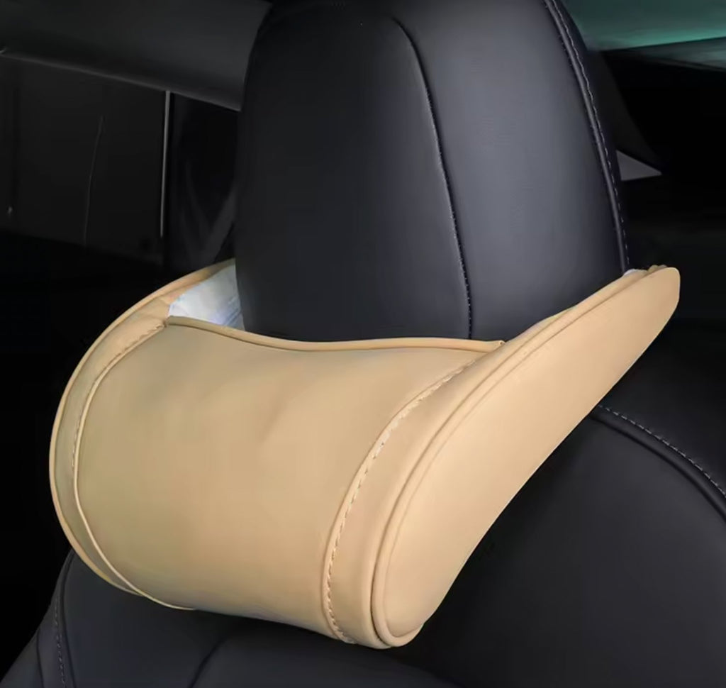 Tesla Memory Foam PU Leather Neck Pillow Car Headrest - COOLCrown Store