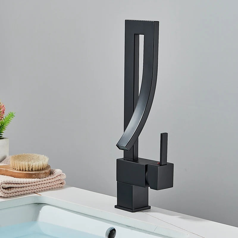 Chrome Brass Basin Faucet – Single Handle Waterfall Bathroom Mixer Tap - COOLCrown Store