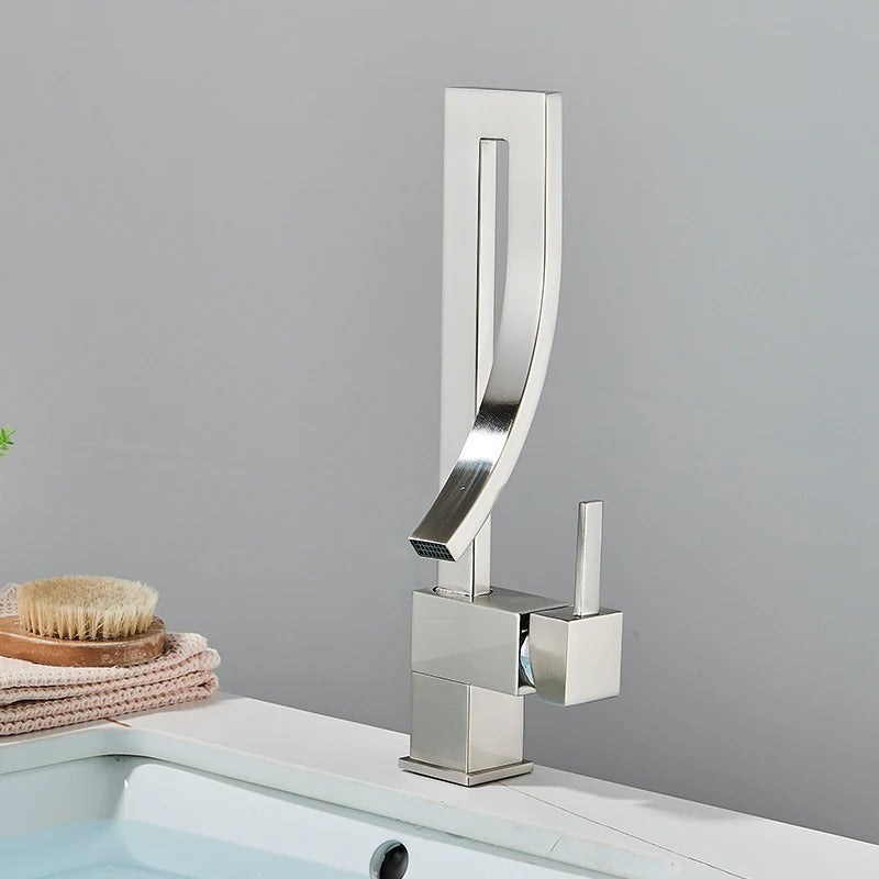 Chrome Brass Basin Faucet – Single Handle Waterfall Bathroom Mixer Tap - COOLCrown Store