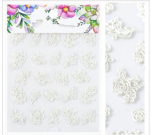 3D Embossed Flower Leaf Nail Sticker Decals - COOLCrown Store