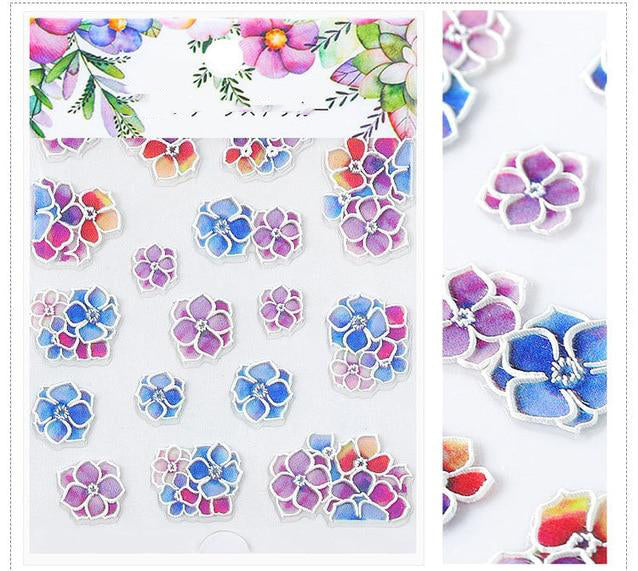 3D Embossed Flower Leaf Nail Sticker Decals - COOLCrown Store