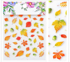 3D Embossed Flower Leaf Nail Sticker Decals - COOLCrown Store