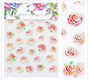 3D Embossed Flower Leaf Nail Sticker Decals - COOLCrown Store