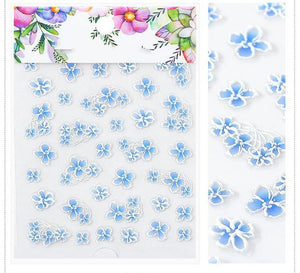 3D Embossed Flower Leaf Nail Sticker Decals - COOLCrown Store