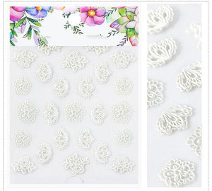 3D Embossed Flower Leaf Nail Sticker Decals - COOLCrown Store