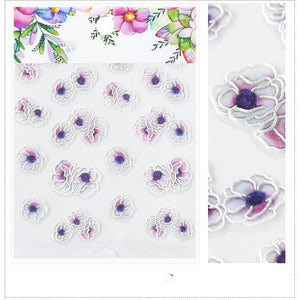 3D Embossed Flower Leaf Nail Sticker Decals - COOLCrown Store