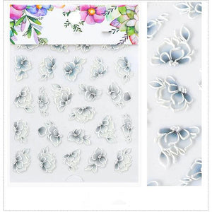 3D Embossed Flower Leaf Nail Sticker Decals - COOLCrown Store