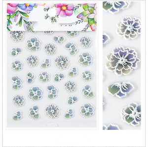 3D Embossed Flower Leaf Nail Sticker Decals - COOLCrown Store