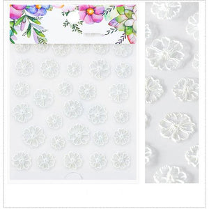 3D Embossed Flower Leaf Nail Sticker Decals - COOLCrown Store