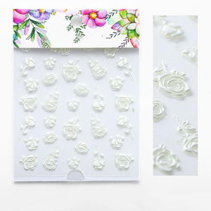 3D Embossed Flower Leaf Nail Sticker Decals - COOLCrown Store