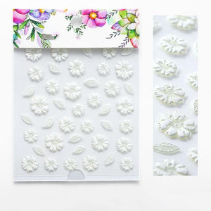 3D Embossed Flower Leaf Nail Sticker Decals - COOLCrown Store