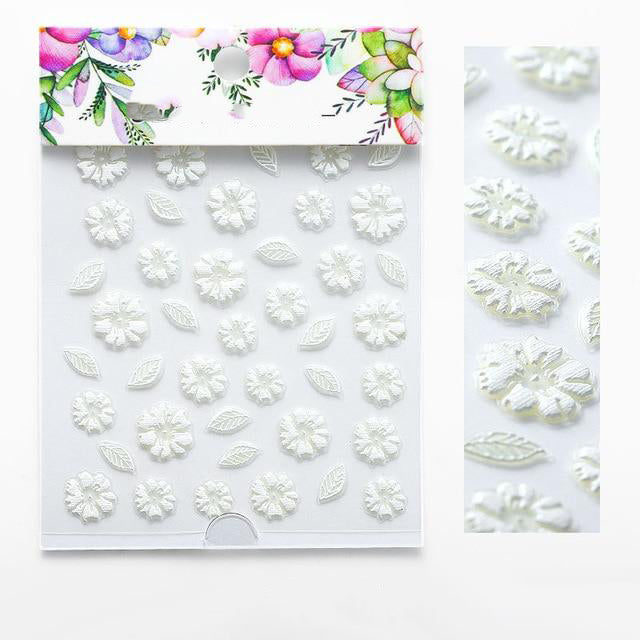 3D Embossed Flower Leaf Nail Sticker Decals - COOLCrown Store