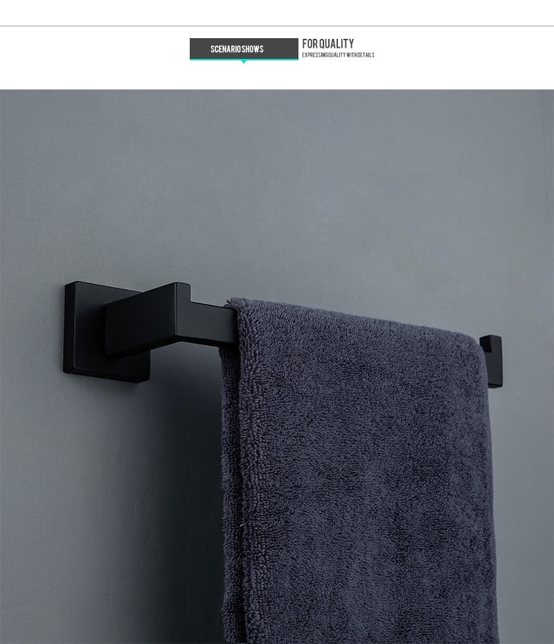 Bathroom Hardware Set Black Robe - COOLCrown Store