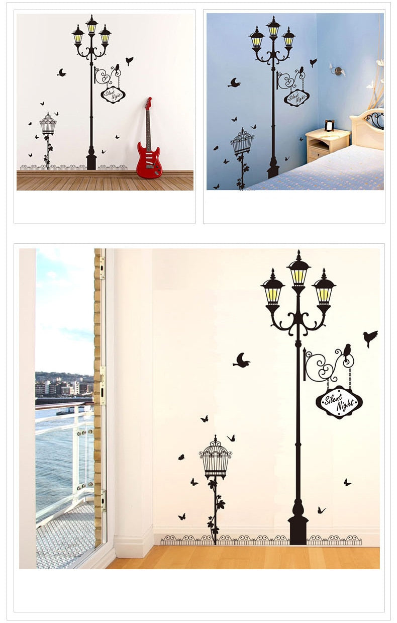 2pcs Ancient lamp bird Wall Stickers Home decor Wallpaper - COOLCrown Store