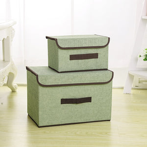 Storage Boxes with Lids No Smell Polyester Fabric Clear Storage Baskets Containers - COOLCrown Store