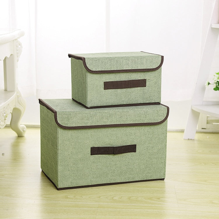 Storage Boxes with Lids No Smell Polyester Fabric Clear Storage Baskets Containers - COOLCrown Store