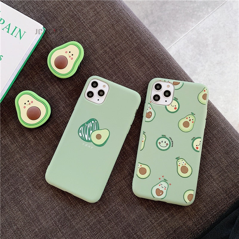 3D Luxury Cute Cartoon Fruit Avocado Soft Silicone Phone Case for Iphone - COOLCrown Store