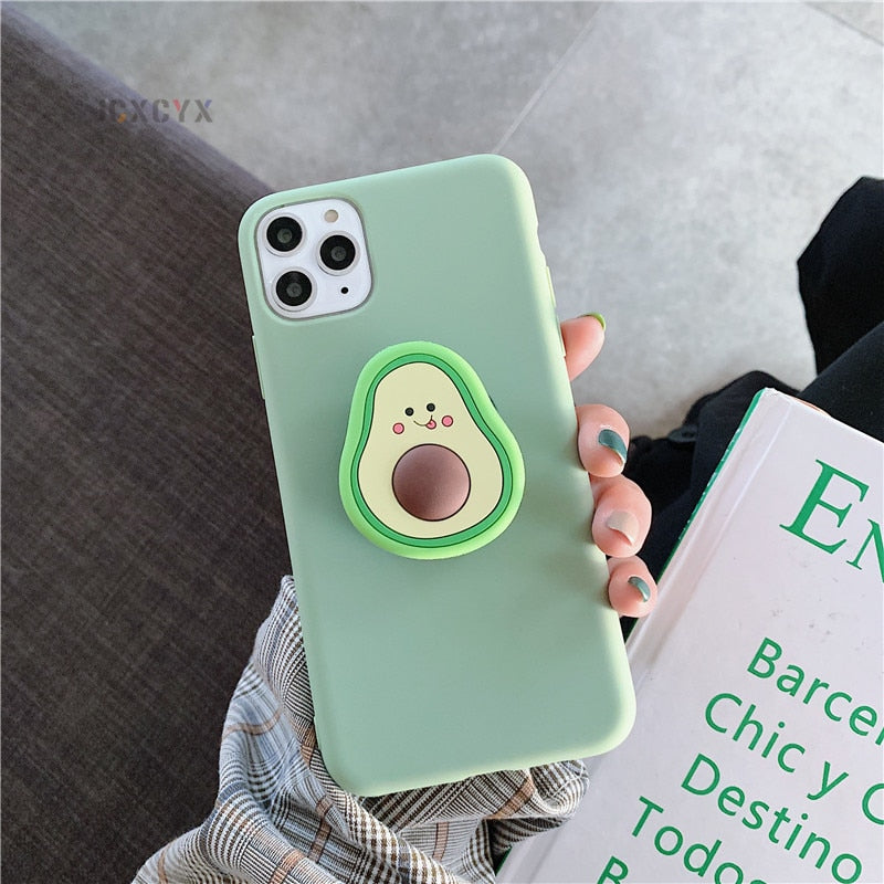 3D Luxury Cute Cartoon Fruit Avocado Soft Silicone Phone Case for Iphone - COOLCrown Store