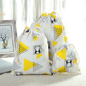 3pc Casual Women Cotton Drawstring Shopping Underwear Pouch Bag - COOLCrown Store