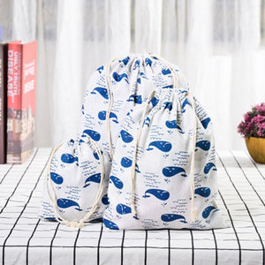 3pc Casual Women Cotton Drawstring Shopping Underwear Pouch Bag - COOLCrown Store