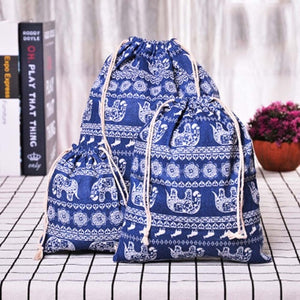 3pc Casual Women Cotton Drawstring Shopping Underwear Pouch Bag - COOLCrown Store