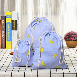 3pc Casual Women Cotton Drawstring Shopping Underwear Pouch Bag - COOLCrown Store