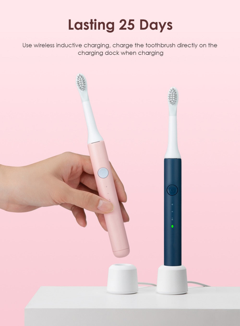 Rechargeable Ultrasonic Automatic Tooth Brush Waterproof - COOLCrown Store