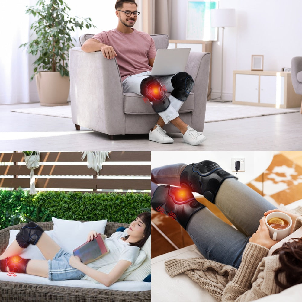 Knee Brace Support Wrap Massager Infrared Heating Hot Therapy Arthritis Cramps Pain Relief Injury Recovery Knee Rehabilitation - COOLCrown Store