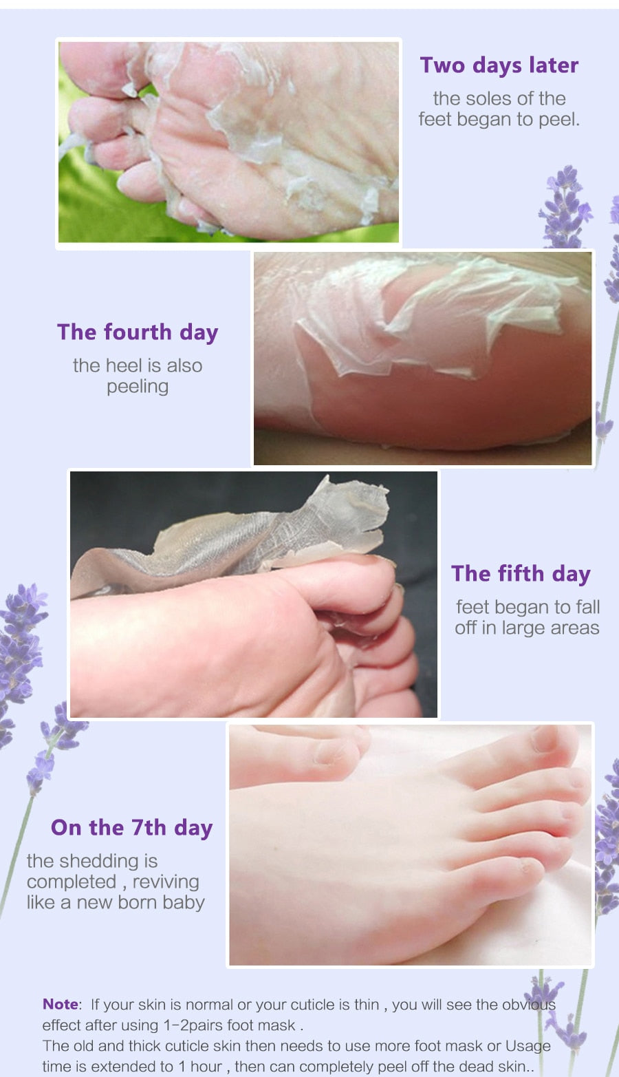 6pcs Lavender Aloe Dead Skin Exfoliating Remover Mask for Legs - COOLCrown Store