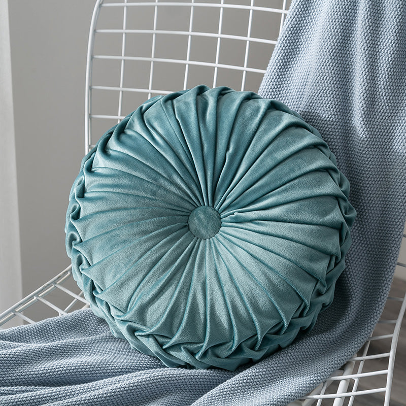 Velvet Pleated Round Floor Cushion Pillow - COOLCrown Store