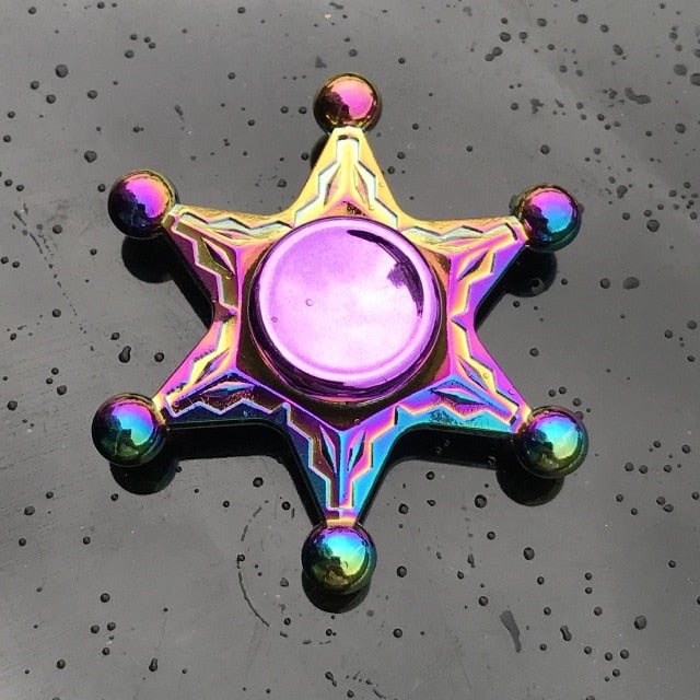 Rainbow Metal Finger Spinner Toy - COOLCrown Store