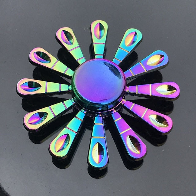 Rainbow Metal Finger Spinner Toy - COOLCrown Store