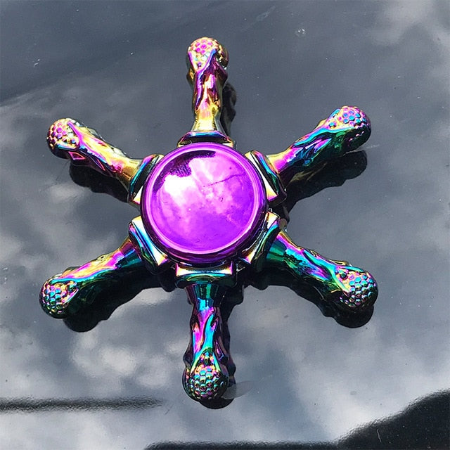 Rainbow Metal Finger Spinner Toy - COOLCrown Store