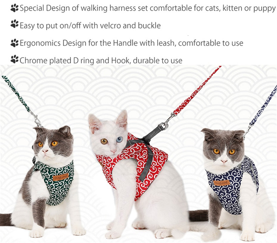 Cat Vest Harness and Leash Set to Outdoor Walking - COOLCrown Store