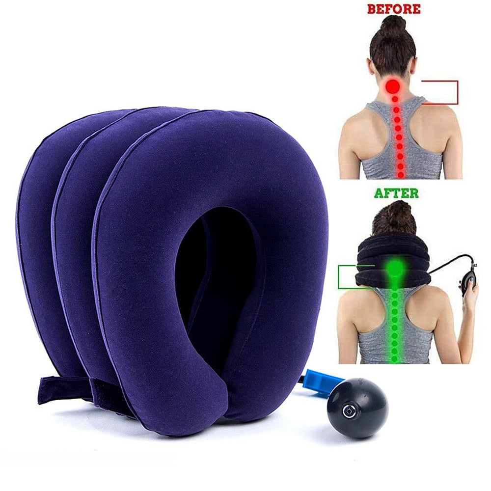 Neck Pillow Air Inflatable Cushion Cervical Brace Neck Shoulder Pain Relax Support Device - COOLCrown Store