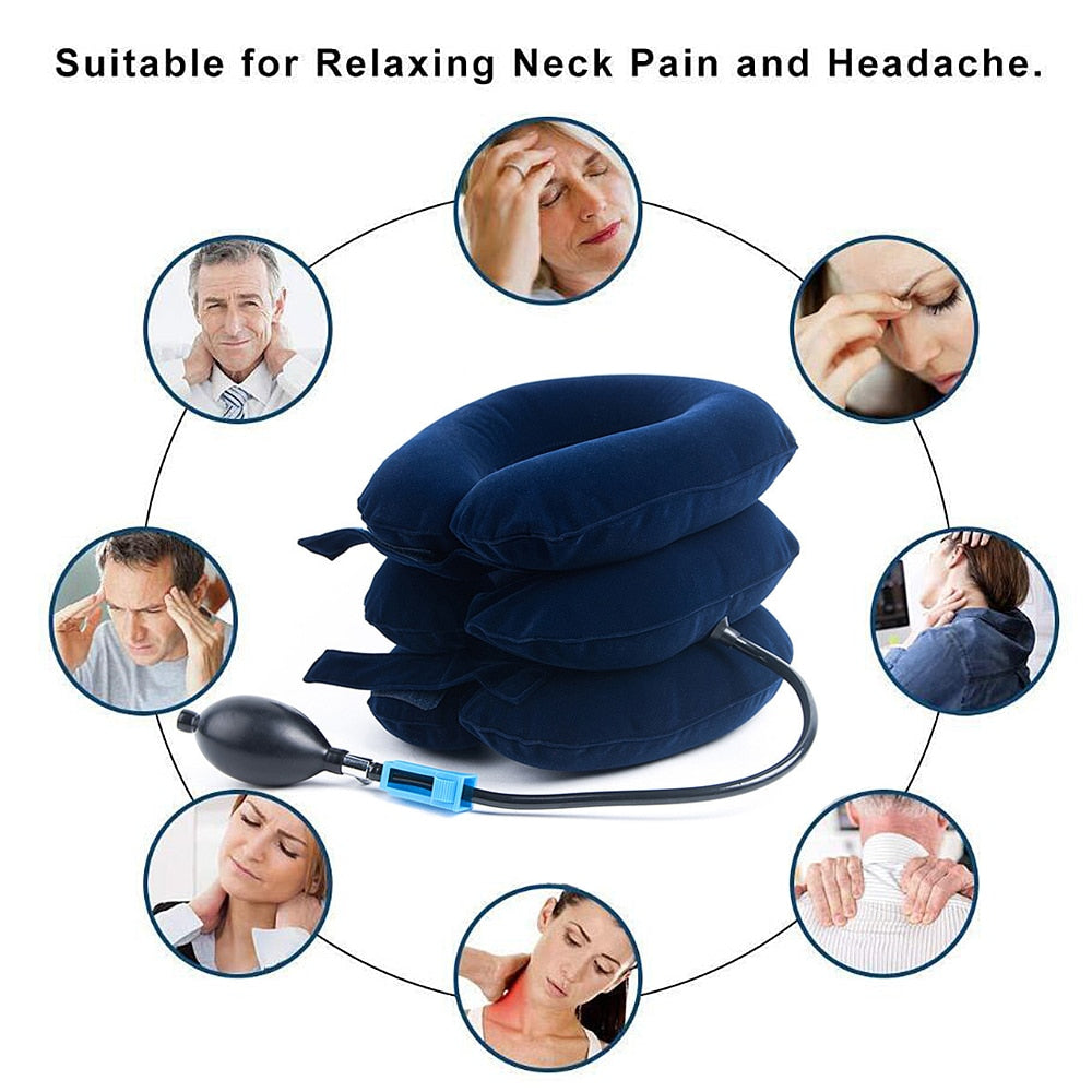 Neck Pillow Air Inflatable Cushion Cervical Brace Neck Shoulder Pain Relax Support Device - COOLCrown Store