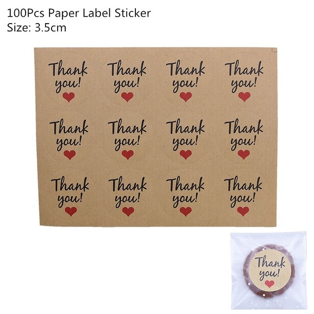 Kraft Paper Bags and Stickers For Candy or Gift - COOLCrown Store