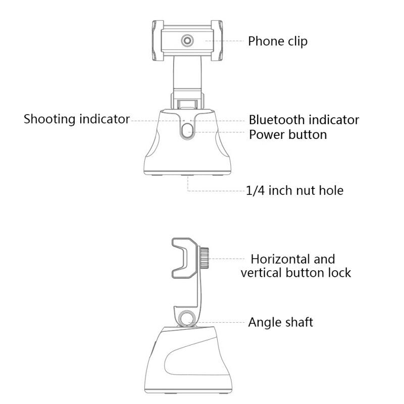 Smartphone Selfie Gimbal 360° Rotation Auto Face & Object Follow Up Selfie Stick - COOLCrown Store