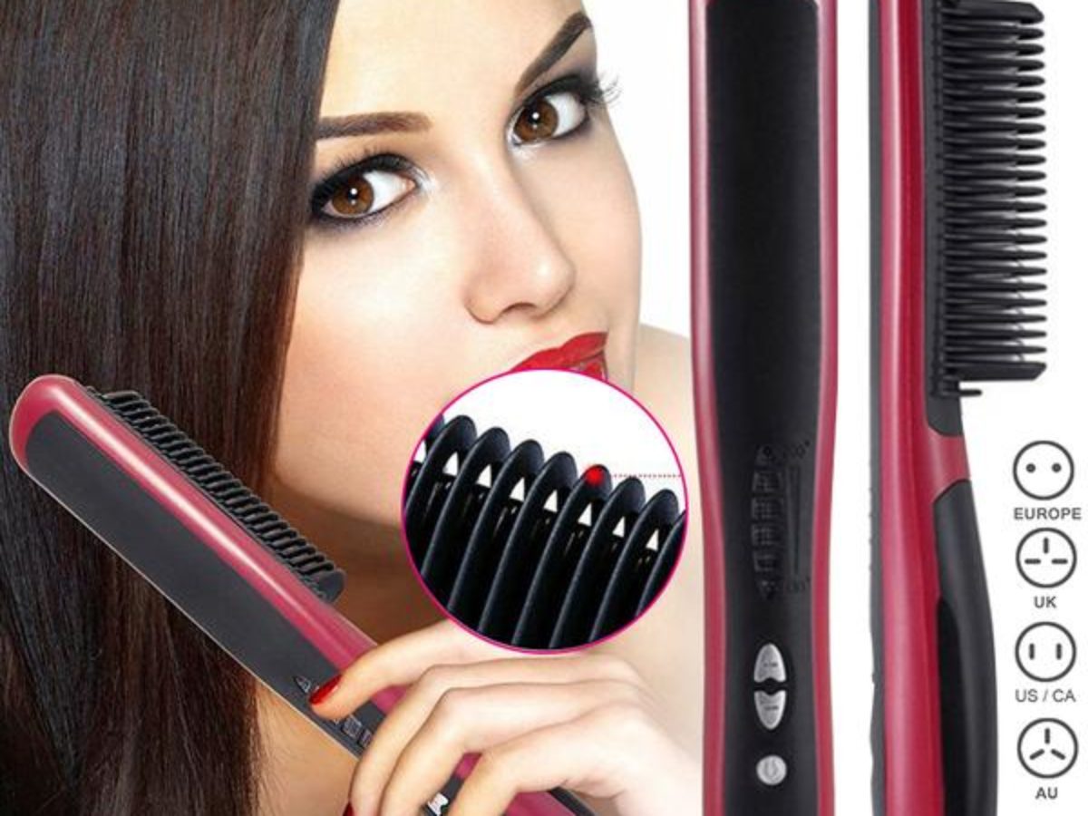 Multifunctional Hair and Beard Straightener Instant Styling Hot Comb - COOLCrown Store