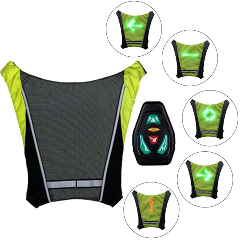 LED Cycling Light Turning Indicator Reflector Vest - COOLCrown Store