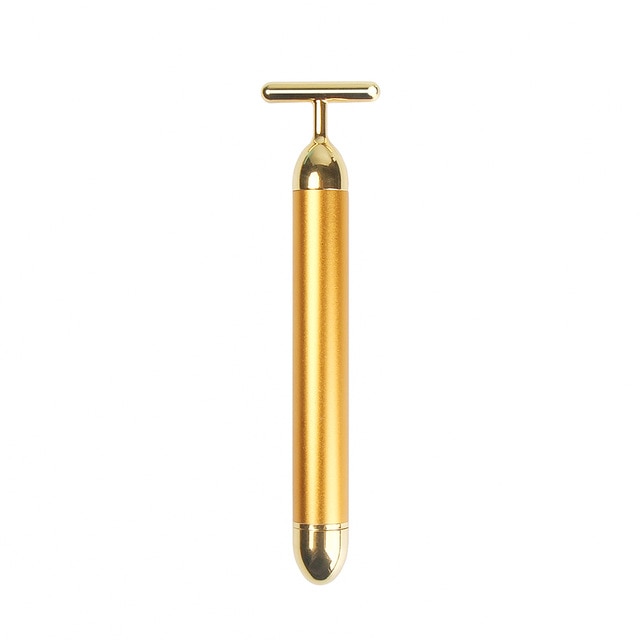 24K Gold Roller Vibrating Facial Massager Slimming Facial Skin Beauty - COOLCrown Store