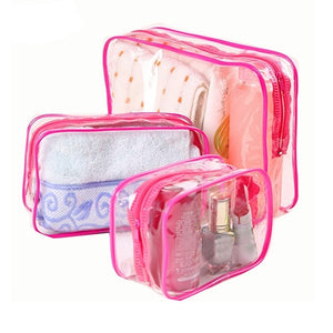 3pcs Transparent Cosmetic PVC Bag - COOLCrown Store