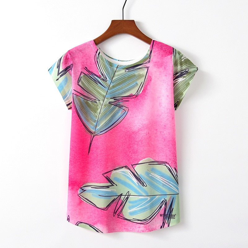 Women Cute Style Bird Print Loose T-shirt - COOLCrown Store