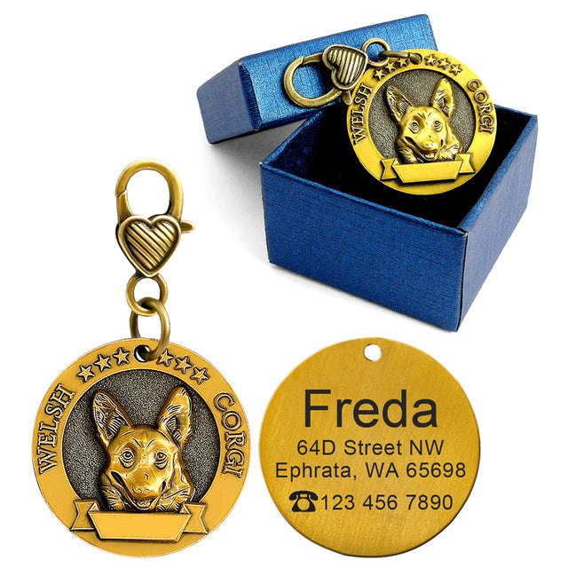 Unique Personalized Engraved Pet Cat Dog ID Tag - COOLCrown Store