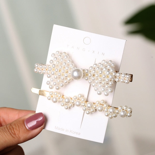 2Pcs Pearl Imitation Beads Hair Clip - COOLCrown Store